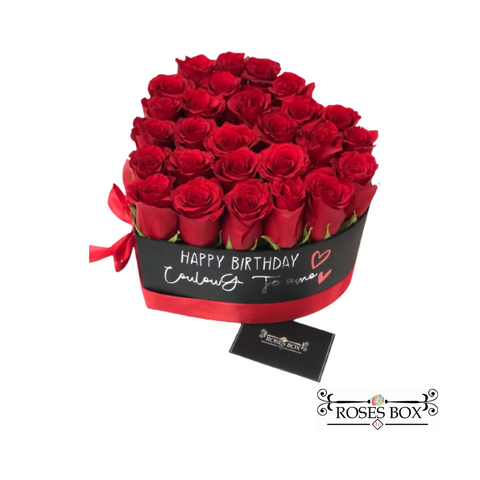 Heart Box 25 Rosas rojas