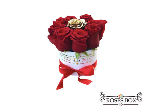 Round Box 9 Rosas Rojas