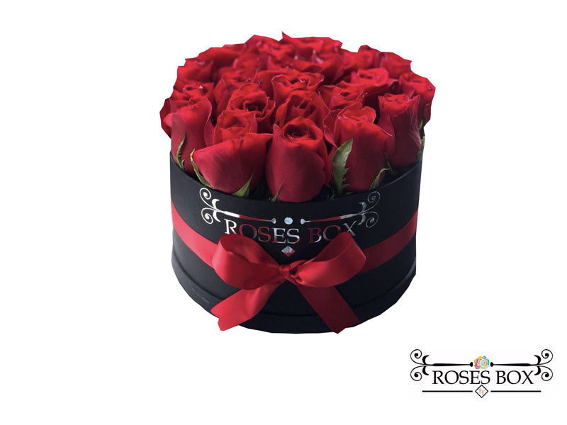 Round Box 25 Rosas Rojas