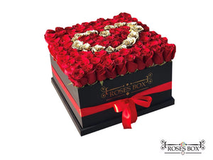 Square Box XXL 100 Rosas Rojas