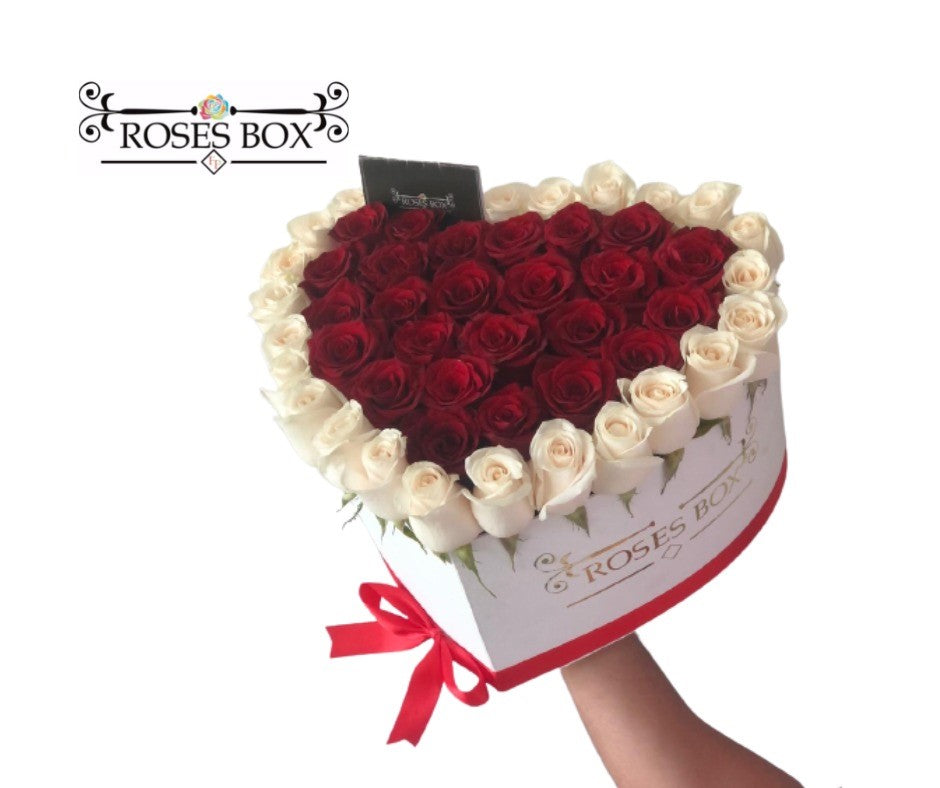 Heart Box 50 Rosas